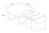 Caple Base Mounted 36L Trio Pull Out Bin