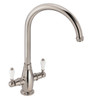 Franke Gloriana Classic Twin Lever Kitchen Tap - Polished Nickel