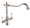 Franke Cotswold Twin Lever Kitchen Tap - Polished Nickel
