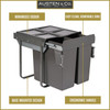 Austen & Co. 68L Built-In Pull Out Cupboard Kitchen Bin - 2 Compartments