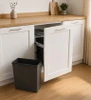 Austen & Co. 68L Built-In Pull Out Cupboard Kitchen Bin - 2 Compartments