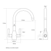 Caple Avel Dual Lever Kitchen Tap - Copper
