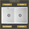 Austen & Co. Traditional Palazzo Double Bowl Belfast Ceramic Kitchen Sink