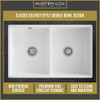 Austen & Co. Traditional Palazzo Double Bowl Belfast Ceramic Kitchen Sink