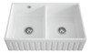 Austen & Co. Traditional Palazzo Fluted Double Bowl Belfast Ceramic Kitchen Sink