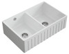 Austen & Co. Traditional Palazzo Fluted Double Bowl Belfast Ceramic Kitchen Sink