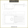 Austen & Co. Matera Single Bowl Inset Ceramic Kitchen Sink with Drainer