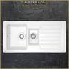 Austen & Co. Matera 1.5 Bowl Inset Ceramic Kitchen Sink with Drainer