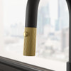Franke Maris Stripes J Pull Down Mixer Tap - Matt Black / Gold