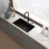 Franke Maris Stripes J Pull Down Mixer Tap - Matt Black / Copper