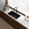 Franke Maris Stripes J Pull Down Mixer Tap - Matt Black / Copper