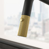 Franke Maris Stripes U Pull Down Mixer Tap - Matt Black / Gold