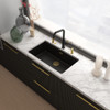 Franke Maris Stripes U Pull Down Mixer Tap - Matt Black / Gold