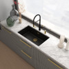 Franke Maris Stripes Semi Pro Mixer Tap - Matt Black / Gold