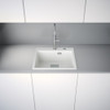 Franke Kubus KNG PRO 610-53 FTL Fragranite Undermount Single Bowl Kitchen Sink - Polar White