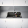 Franke Kubus KNG PRO 610-73 FTL Fragranite Undermount Single Bowl Kitchen Sink - Slate Grey