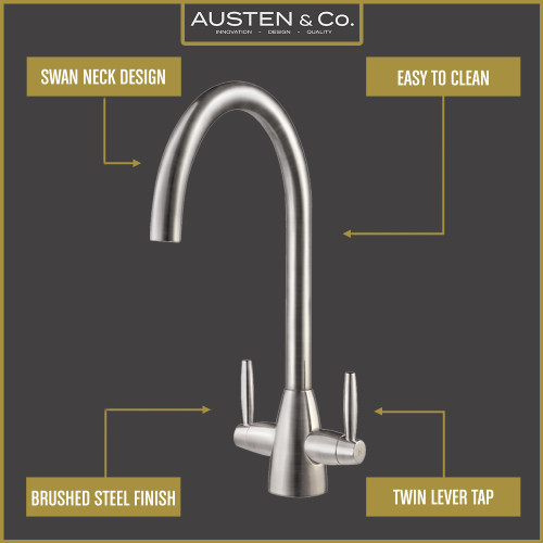Austen Co Bilbao Brushed Chrome Kitchen Mixer Tap Taps co uk austen-co-bilbao-brushed-chrome-kitchen-mixer-tap-taps-co-uk