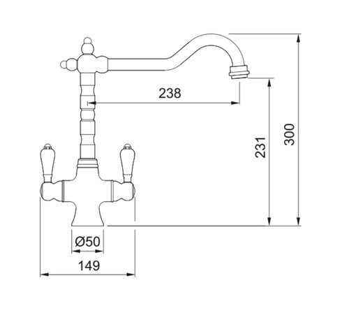 Franke Cotswold Mixer Kitchen Tap Brass 115.0689.617
