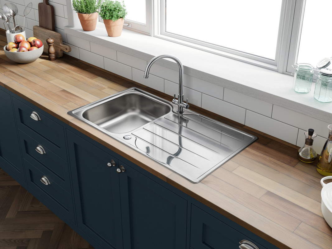 Rangemaster Albion Single Bowl Inset Stainless Steel Kitchen Sink ...