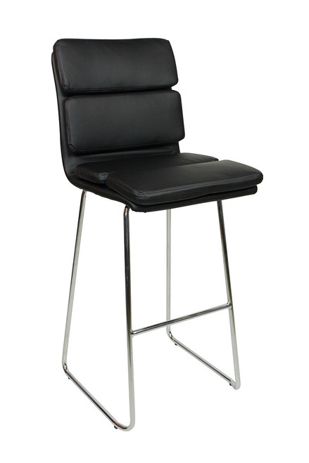 Moderno Fixed Height Curved Bar Stools Black Moderno Fixed Height Curved Bar Stools Black