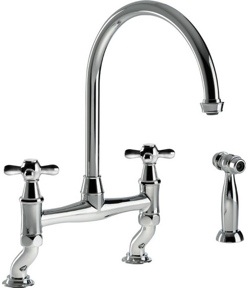 Abode Langley Bridge Mixer Tap with Handspray Chrome Abode Langley Bridge Mixer Tap with Handspray Chrome