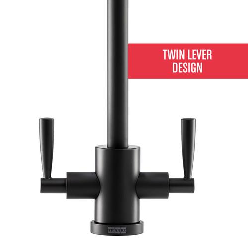 Franke Olympus JSpout Kitchen Mixer Tap Matt Black Finish Twin