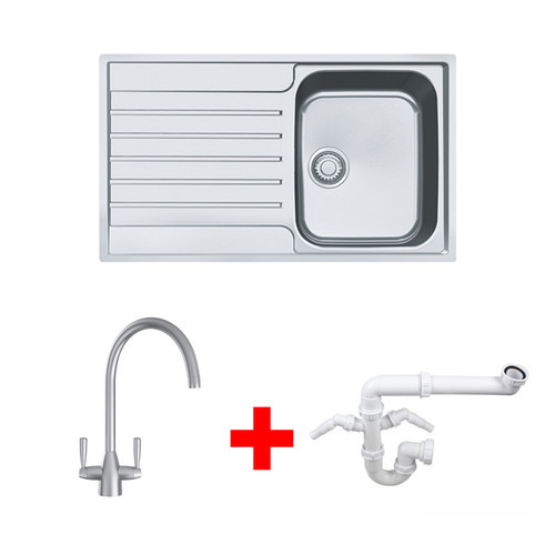 Franke Argos AGX 611-86 with Eiger Silk Steel Tap and Plumbing Kit Franke Argos AGX 611-86 with Eiger Silk Steel Tap and Plumbing Kit