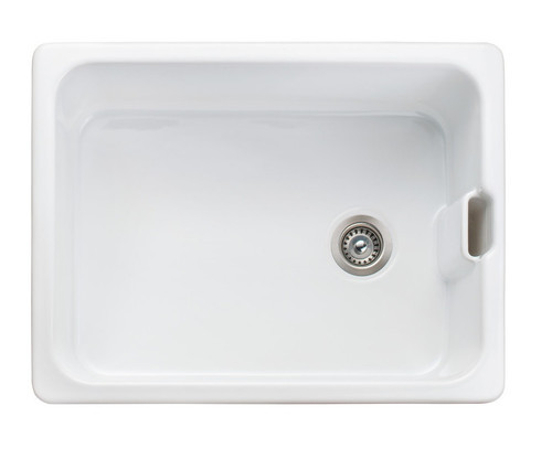 Rangemaster Farmhouse 1.0 Bowl Ceramic Kitchen Sink - White Rangemaster Farmhouse 1.0 Bowl Ceramic Kitchen Sink - White