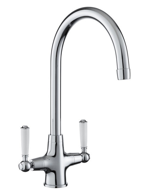 Rangemaster Aquaclassic Dual Lever Mixer Tap - Chrome/White Rangemaster Aquaclassic Dual Lever Mixer Tap - Chrome/White