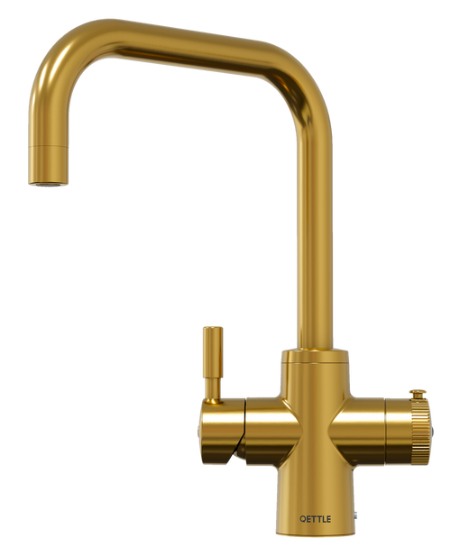 QETTLE Original 4 in 1 Square Gold Boiling Water Tap with 2L Tank
