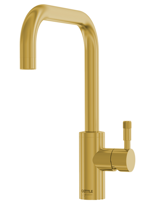 QETTLE Signature Modern Square Mixer Single Lever Tap - Brass