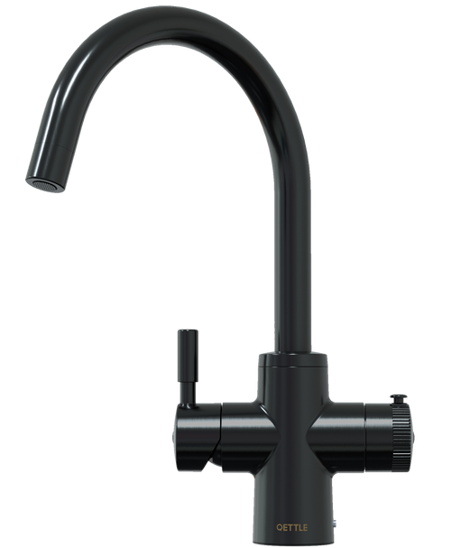 QETTLE Original 4 in 1 Round Black Boiling Water Tap with 7L Tank