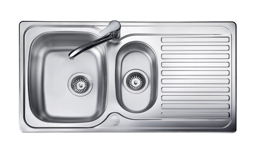 Rangemaster Linear 1.5 Bowl Inset Stainless Steel Kitchen Sink - Satin