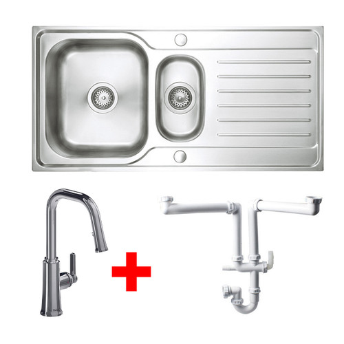 Austen & Co. Napoli with Riobel Trattoria Square Spout Kitchen Tap and Plumbing Kit