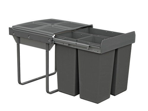 Austen & Co. 68L Built-In Hinged Cupboard Kitchen Bin - 3 Compartments