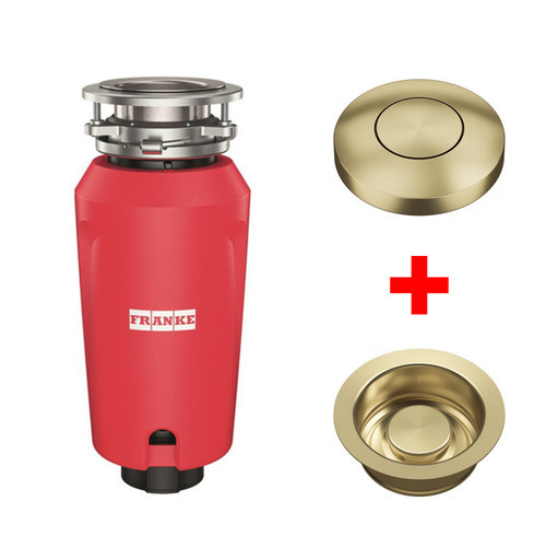 Franke 75 Waste Disposal Unit with Round Air Switch and Flange - Gold