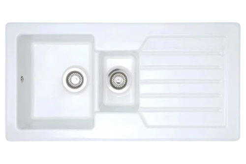 Austen & Co. Matera 1.5 Bowl Inset Ceramic Kitchen Sink with Drainer