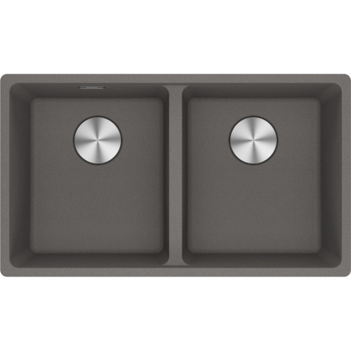 Franke Maris MRG 120-35-35 Fragranite Undermount 2 Bowl Kitchen Sink - Stone Grey