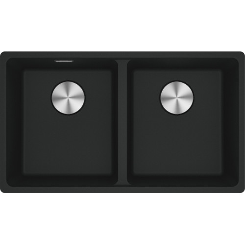 Franke Maris MRG 620-35-35 Fragranite Inset 2 Bowl Kitchen Sink - Matt Black