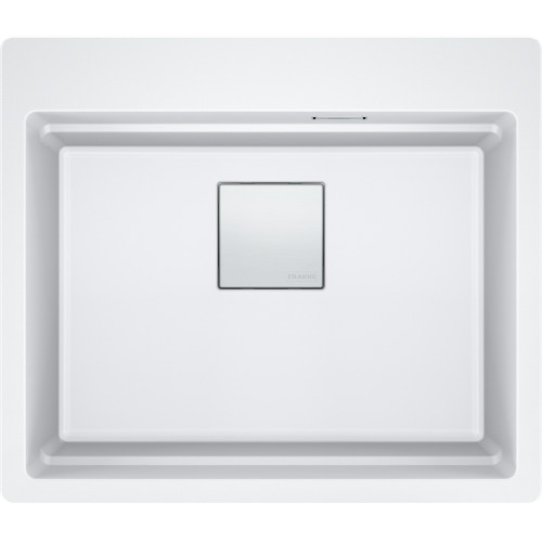 Franke Kubus KNG PRO 610-53 FTL Fragranite Undermount Single Bowl Kitchen Sink - Polar White