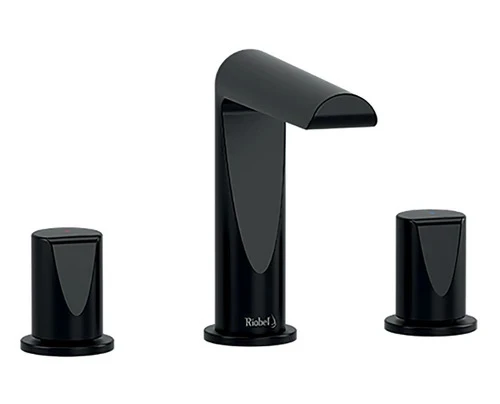 Riobel Parabola Three Hole Basin Mixer Tap - Black