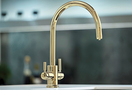 Perrin and Rowe Gold Tap Lifestyle Picture