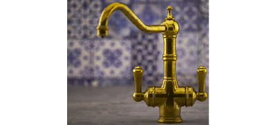 Perrin and Rowe Polished Brass Tap Lifestyle Picture