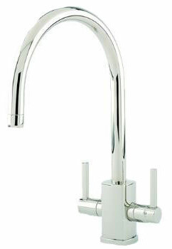 An image of Perrin and Rowe Rubiq 4208 Mixer Tap C-Spout with Lever Handles