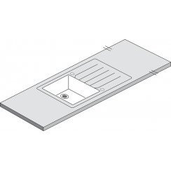 An image of Maia Calcite White Acrylic Sink 1.0 - 1800 x 650 x 42mm/28mm