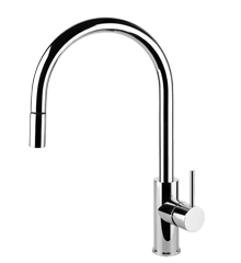 An image of Gessi OXYGEN Curved Swan Neck Pull-Out Tap