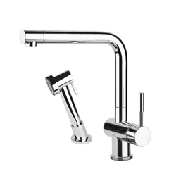 An image of Gessi OXYGEN Curved Tap with Pull-Out Rinse