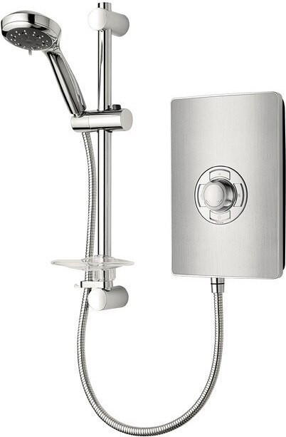 An image of Triton Aspirante 8.5kW Contemporary Electric Shower - Brushed Steel