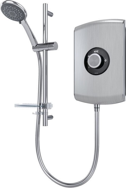 An image of Triton Amore Electric Shower 9.5kW - Brushed Steel
