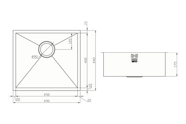 An image of 1810 Zenuno 450U Kitchen Sink